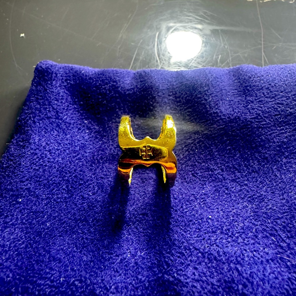 Gold Ring with Engraved Logo